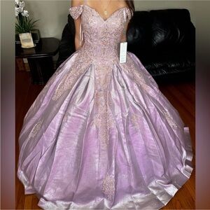 Elegant Lavender Embellished Dress
